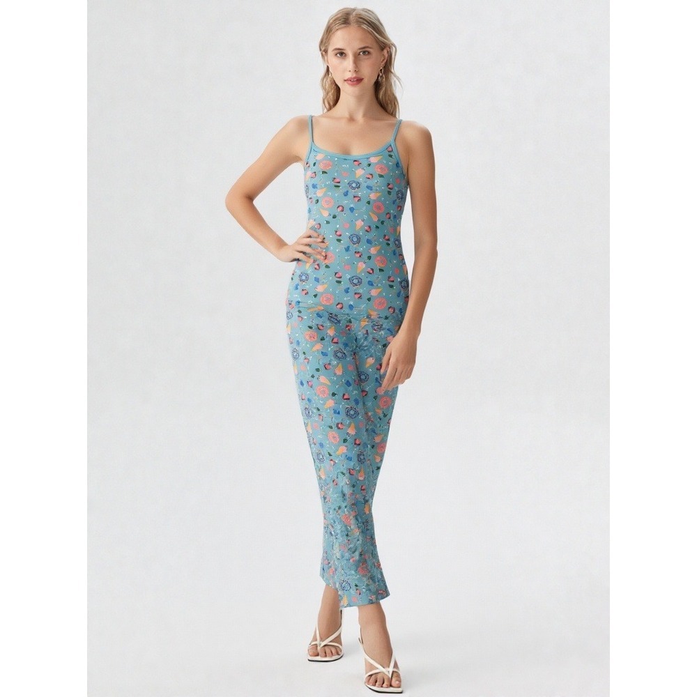 Blue Donut Strawberry Ice Cream Pajama Set Womens Size M/S‎
